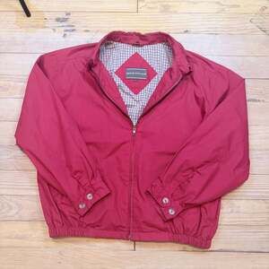 David Taylor Vintage Red Nylon Lined Casual Windbreaker Jacket Size L